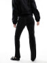 4th & Reckless high waisted split leg flared trousers in black pinstripe