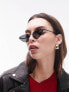 Фото #1 товара Topshop Zinnia rimless cat eye sunglasses in black