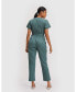 ფოტო #2 პროდუქტის Women's Cropped Wrap Jumpsuit