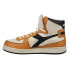 Diadora Mi Basket Used High Top Mens Orange, White Sneakers Casual Shoes 158569