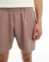 ASOS DESIGN waffle lounge short in brown