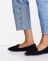 ASOS DESIGN Wide Fit Lakeside slipper ballet flats in black Черный, 36 - фото #3