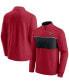 Фото #2 товара Men's Red and Black Atlanta Falcons Block Party Quarter-Zip Jacket