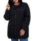 ფოტო #4 პროდუქტის Plus Size Faux-Fur-Trim Hooded Packable Puffer Coat