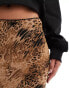 Фото #6 товара Miss Selfridge chiffon double layer bias maxi skirt in animal print