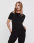 Фото #1 товара Vero Moda boat neck fitted t-shirt in black