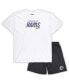 Фото #2 товара Men's White, Charcoal Los Angeles Rams Big and Tall T-shirt and Shorts Set