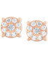 ფოტო #3 პროდუქტის Diamond Cluster Stud Earrings (1/4 ct. t.w.) in 14k Rose Gold