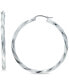 ფოტო #1 პროდუქტის Twist Hoop Earrings in Sterling Silver, Created for Macy's