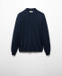 Фото #3 товара Men's 100% Merino Wool Long- Sleeved Polo Shirt