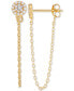 ფოტო #7 პროდუქტის Cubic Zirconia Cluster Chain Drop Earrings in 14k Gold-Plated Sterling Silver, Created for Macy's (Also in Sterling Silver)