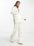 Y.A.S Bridal devore satin trouser co-ord in white