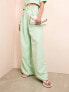 Фото #7 товара ASOS LUXE paper bag wide leg trouser in green