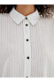 LCW Modest Çizgili Oversize Kadın Gömlek Tunik
