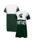 Фото #2 товара Women's Green and White Michigan State Spartans 3rd Down Short Sleeve T-shirt Dress