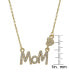 Фото #1 товара 14K Gold Plated Cubic Zirconia Mom and Heart Pendant Necklace