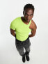 COLLUSION knitted one shoulder top in rib in lime green