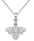 ფოტო #1 პროდუქტის Diamond Bee 18" Pendant Necklace (1/10 ct. t.w.) in Sterling Silver or 14k Gold-Plated Sterling Silver