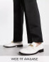 ASOS DESIGN loafers in black faux leather with contrast vamp and broach detail