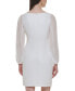 Women's Side-Pleat Sheer-Sleeve Sheath Dress