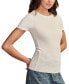 ფოტო #3 პროდუქტის Women's Pucker-Knit Crewneck T-Shirt