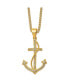 Фото #1 товара Chisel yellow IP-plated Crystal Anchor Pendant Curb Chain Necklace