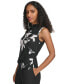 Фото #3 товара Блузка без рукавов с высоким воротником Calvin Klein женская с цветочным принтом