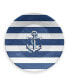 Фото #2 товара Melamine Nautical Anchor 6-Piece Dinner Plate Set, 10.5"