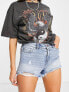 Фото #1 товара Only Pacy high waisted ripped denim shorts in light blue