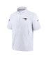 ფოტო #2 პროდუქტის Men's White New England Patriots Sideline Coach Short Sleeve Hoodie Quarter-Zip Jacket