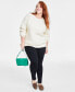 Фото #1 товара Plus Size Perfect Cable-Knit Crewneck Sweater, Created for Macy's