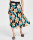 Фото #4 товара Women's Pleated Floral-Print Midi Skirt, Created for Macy's