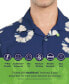 ფოტო #4 პროდუქტის Men's Slim fit Non-Iron Striped Leaf Print Performance Stretch Camp Shirt