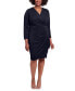 Plus Size Ruched Surplice Glitter-Knit Dress