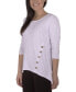 Фото #3 товара Women's Plus Size Button Detail Ribbed Tunic