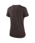Фото #4 товара Women's Orange, Brown Cleveland Browns Impact Exceed Performance Notch Neck T-shirt