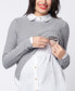 ფოტო #3 პროდუქტის Women's Mock Shirt Cotton Mix Maternity and Nursing Sweater