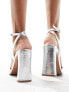 Фото #3 товара ASOS DESIGN Noah barely there block heeled sandals in silver