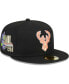 Фото #1 товара Men's Black Milwaukee Bucks Floral Side 59FIFTY Fitted Hat