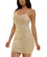 ფოტო #3 პროდუქტის Juniors' Imitation Pearl Embellished Glitter Sleeveless Bodycon Dress