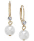 Pavé & Imitation Pearl Drop Earrings, Created for Macy's