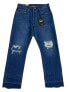 Фото #4 товара Levi's 501 Premium Buttom Fly Cropped Distressed High Rise Straight Womens Jeans