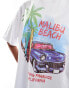 Фото #4 товара ASOS DESIGN oversized t-shirt with malibu beach graphic in white