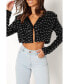 Women's Monica All Over Pearl Crop Jacket Черный, Small - фото #9