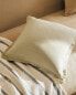 Fringed linen cushion cover