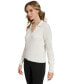 Фото #3 товара Women's Collared V-Neck Ribbed-Sleeve Sweater