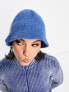 Фото #1 товара COLLUSION textured fluffy bucket hat in blue