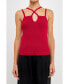 Women's Strap Detail Fitted Knit Top