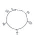 ფოტო #1 პროდუქტის Protection Religious Medal Multi Virgin Mary Cross Angels Dangle Charm Bracelet For Women For Teen .925 Sterling Silver