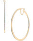 ფოტო #2 პროდუქტის Diamond In & Out Medium Hoop Earrings (1/2 ct. t.w.) in Sterling Silver or 14k Gold-Plated Sterling Silver, Created for Macy's